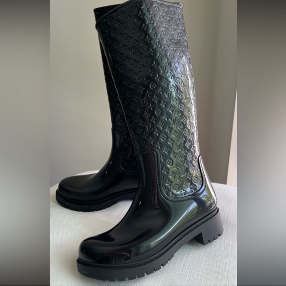 Louis Vuitton Black Monogram Boots